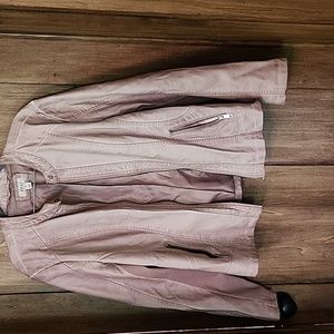 Faux leather moto jacket